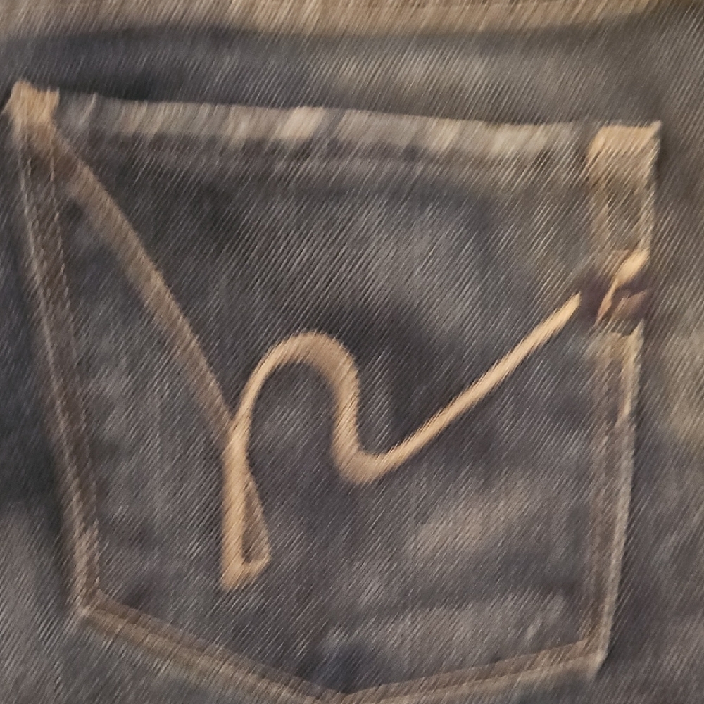 Citizens Of Humamity Low Waist Boot Cut, Sz 28 Blue Distressed Denim Jeans - Picture 9 of 12